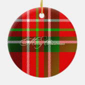 Weihnachtstartan-Muster Keramikornament (Hinten)