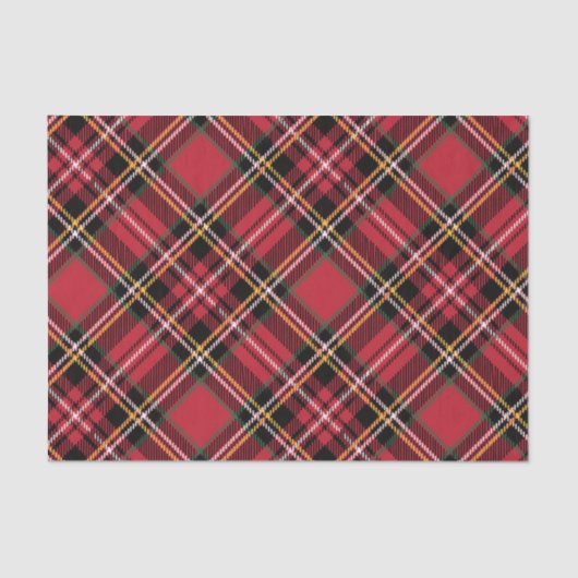 Weihnachtstartan-Muster Seidenpapier (Vorderseite)
