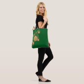 Weihnachtstasche mit Christbaumkugeln - grüner Hin Tasche (Am Model)