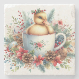 Weihnachtstasse Ente Steinuntersetzer