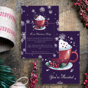 Weihnachtstasse Heiße Schokolade Party Violett Einladung