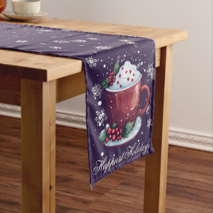 Weihnachtstasse heiße Schokolade Violett Mittelgroßer Tischläufer
