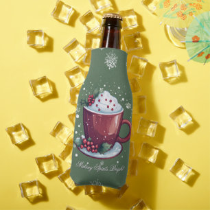 Weihnachtstasse heißer Schokolade   Grün Flaschenkühler