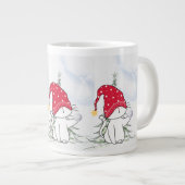 Weihnachtstasse katze mit Schneeball  Jumbo-Tasse (Vorderseite Rechts)