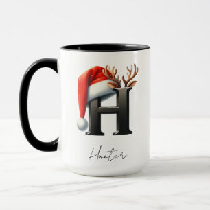 Weihnachtstasse mit Buchstabe H Personalisierter Tasse