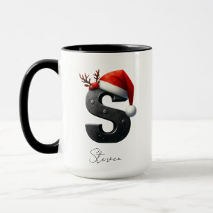 Weihnachtstasse mit Buchstabe S Personalisierter Tasse
