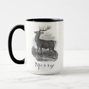 Weihnachtstasse mit einer schönen antiken Hirschgr Tasse