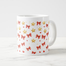 Weihnachtstasse mit goldenen Sternen und roten Sch Jumbo-Tasse