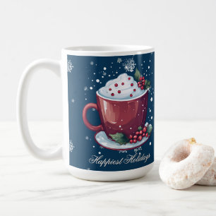 Weihnachtstasse mit Heißer Schokolade Blaue Kaff Kaffeetasse