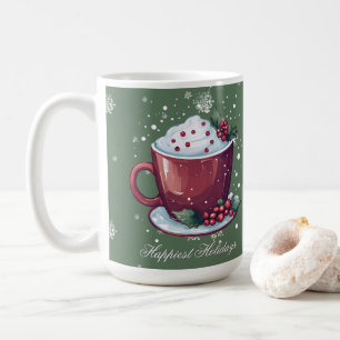 Weihnachtstasse mit Heißer Schokolade   Grüner Kaf Kaffeetasse