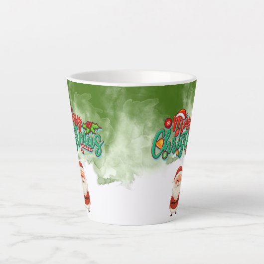 Weihnachtstasse mit Weihnachtsmann – Frohe Weihnac Milchtasse (Vorderseite)