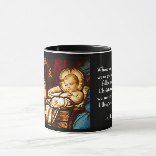 WeihnachtsTasse mit Zitat G.K. Chesterton Tasse (Zentrum)