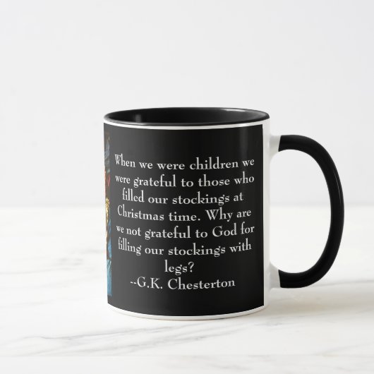 WeihnachtsTasse mit Zitat G.K. Chesterton Tasse (Rechts)