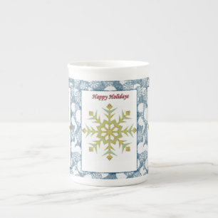 Weihnachtstasse, Schneeflocke, Frohe Feiertage Porzellantasse