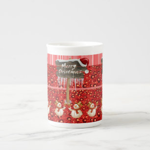 Weihnachtstasse, Schneemann, Frohe Weihnachten Porzellantasse