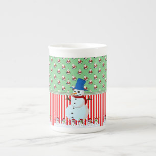 Weihnachtstasse, Schneemann, Frohe Weihnachten Porzellantasse