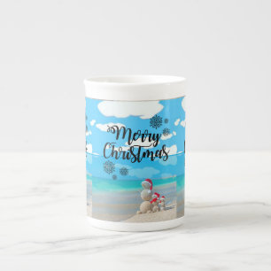 Weihnachtstasse Schneemann Porzellantasse