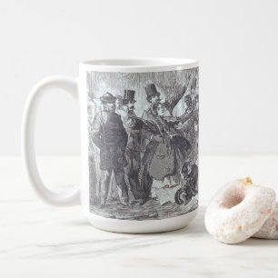 WEIHNACHTSTASSE TASSE MIT ALTEM KUNSTDRUCK 'STADTS