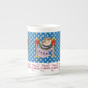 Weihnachtstasse, Vintage, Frohe Weihnachten Engel Porzellantasse
