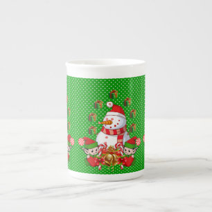 Weihnachtstasse, Vintage, Frohe Weihnachten Schnee Porzellantasse