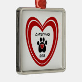 Weihnachtstatzen-Druck Ornament Aus Metall (Rechts)