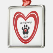 Weihnachtstatzen-Druck Ornament Aus Metall (Links)