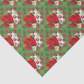 Weihnachtstatzen-Drucke mit Weihnachtsmannmütze Seidenpapier (Ausschnitt)