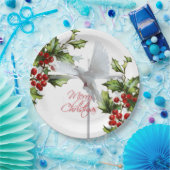 Weihnachtstaube-Feiertag Mistletobeeren Pappteller (Party)