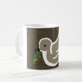 Weihnachtstaube Kaffeetasse (Vorderseite Links)