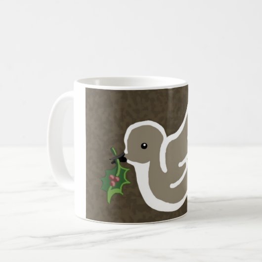 Weihnachtstaube Kaffeetasse (Vorderseite Links)