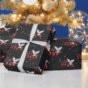Weihnachtstaube mit inspirierendem Feiertags-Text Geschenkpapier