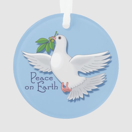 Weihnachtstaube mit Olivenzweig am Weltfrieden Ornament (Rückseite)