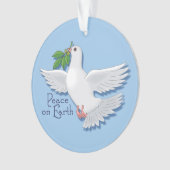 Weihnachtstaube mit Olivenzweig am Weltfrieden Ornament (Vorderseite)