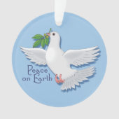 Weihnachtstaube mit Olivenzweig am Weltfrieden Ornament (Vorderseite)