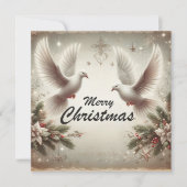 Weihnachtstauben Feiertagskarte (Vorderseite)