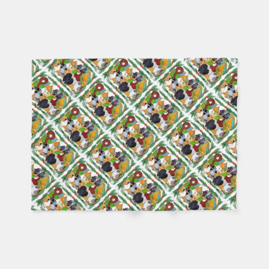 Weihnachtstauben Fleecedecke (Vorderseite (Horizontal))