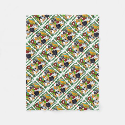 Weihnachtstauben Fleecedecke (Vorderseite)