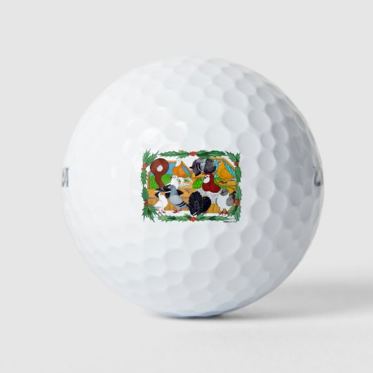 Weihnachtstauben Golfball (Vorderseite)