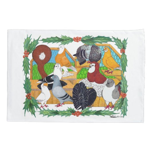 Weihnachtstauben Kissenbezug (Rückseite)