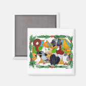 Weihnachtstauben Magnet (Vorderseite/Rückseite)