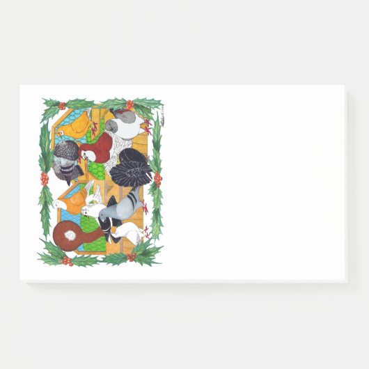 Weihnachtstauben Post-it Klebezettel (Vorderseite)