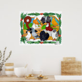 Weihnachtstauben Poster (Küche)