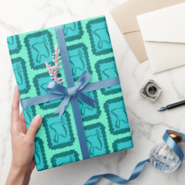 Weihnachtstauben-Raster - Fantasievoll, hell und f Geschenkpapier