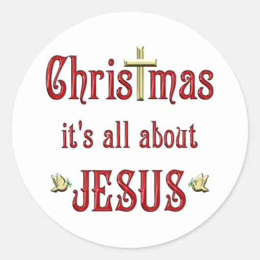 Weihnachtstauben Runder Aufkleber (Vorderseite)