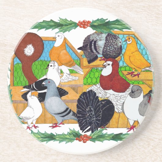 Weihnachtstauben Untersetzer (Vorne)