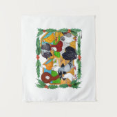 Weihnachtstauben Wandteppich (Vorderseite)