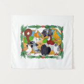 Weihnachtstauben Wandteppich (Vorderseite (Horizontal))