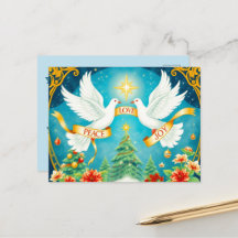 Weihnachtstauben, Weihnachtsbaum, Liebe, Frieden,