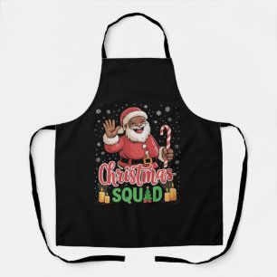 Weihnachtsteam Santa Afro Mann Stolz Schwarz Afrik Schürze