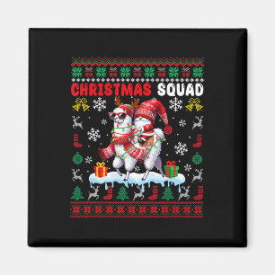 Weihnachtsteam Weihnachtsmann Gnom Reittier Lama R Magnet